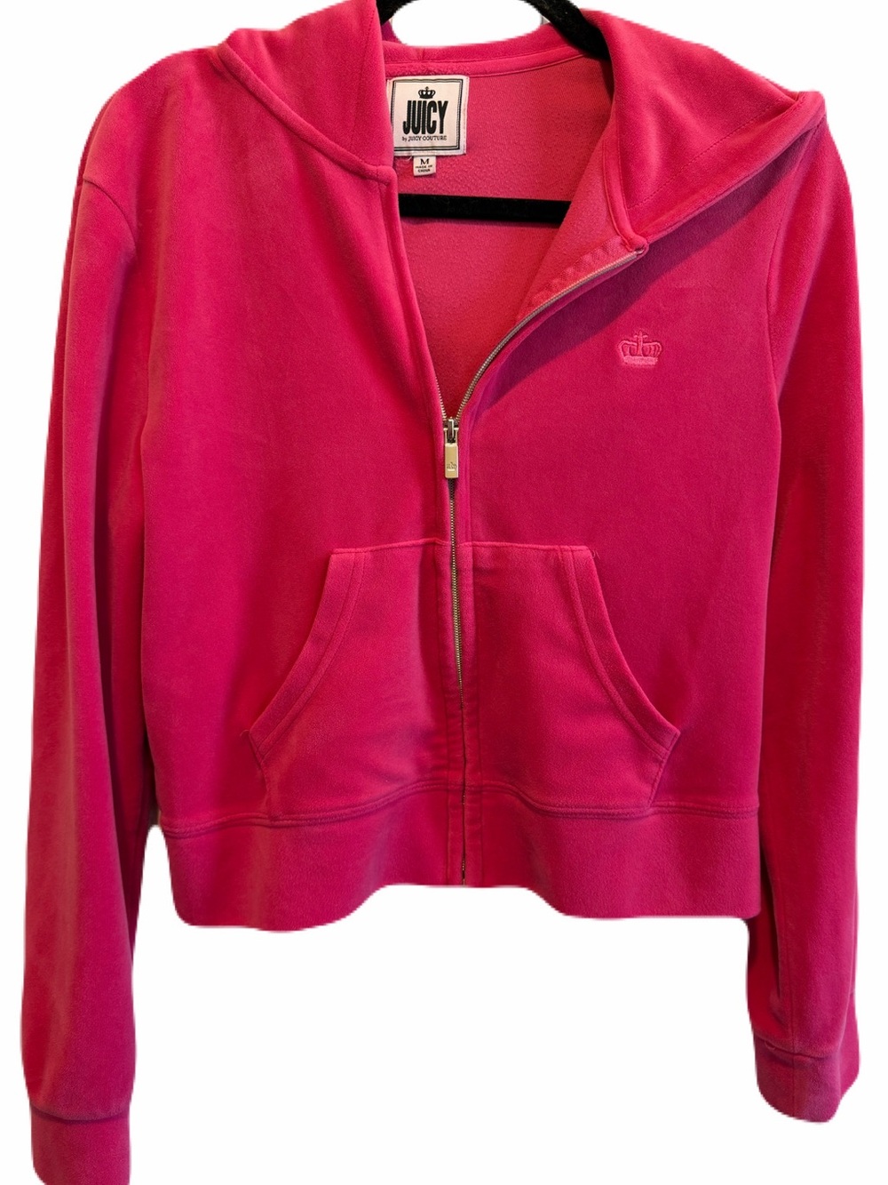 Juicy by Juicy Couture Hot Pink size Medium Zip Up Velour Track Jacket